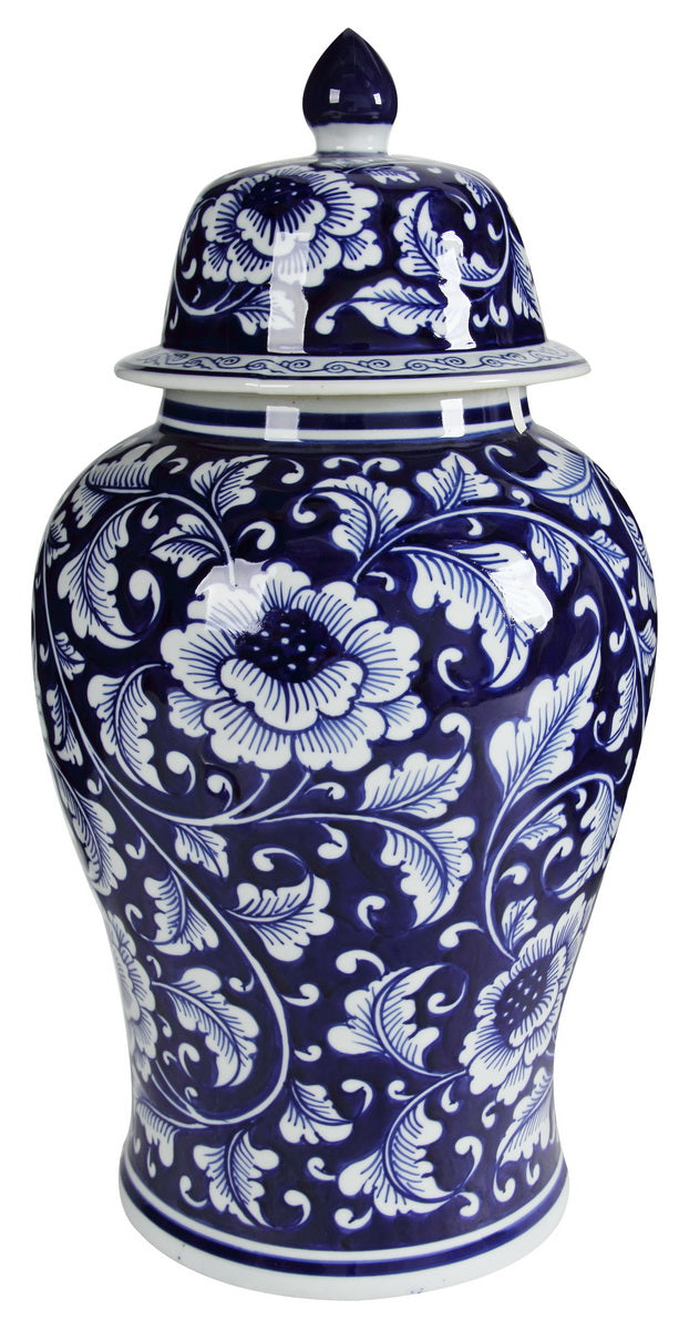 Jar Ginger Blue/White 45 cm