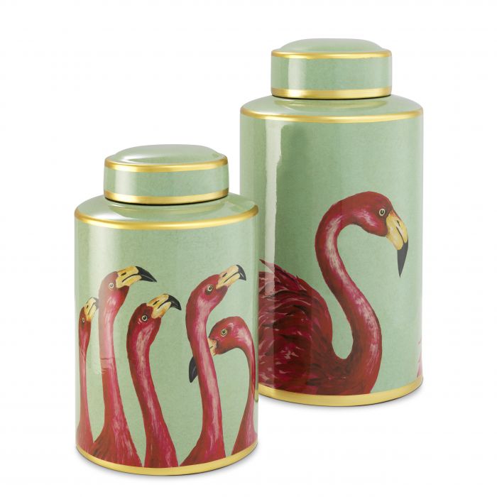 Jar Flamingo Set Av 2