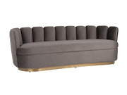 Sofa Camden 3 - seter Grå Velour/Børstet Gull
