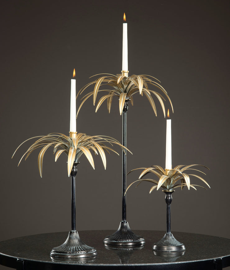Lysestake Palm - Tree Antikk-Sort/Gull 46 cm