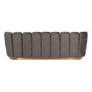 Sofa Camden 3 - seter Grå Velour/Børstet Gull