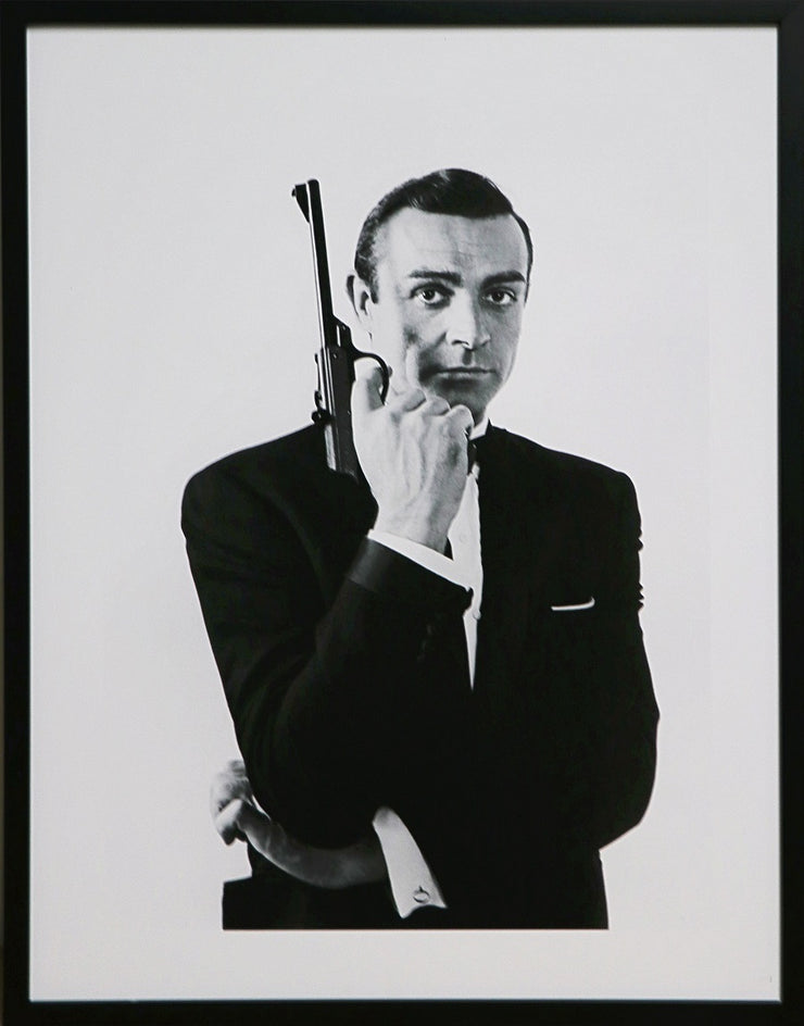 Glassbilde James Bond With A Gun 80 cm