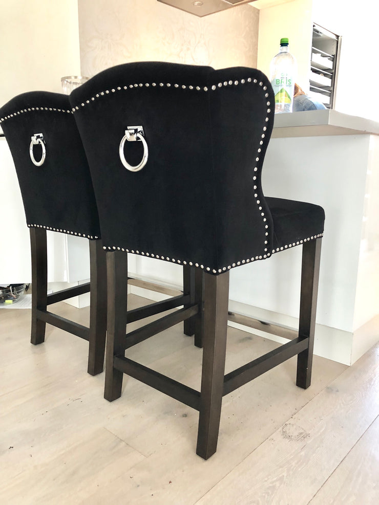 Deluxe Bar Chair Black Velvet