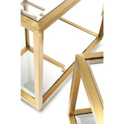 Salongbord Luigi Gold 4 set Speil/Glass/Gull