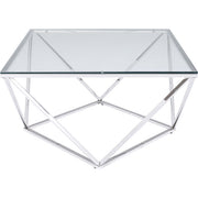 Salongbord Cristallo Sølv/Glass 80 cm