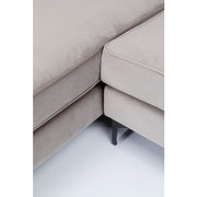 Cabaret Sjeselongsofa Lys Grå Velour (venstrevendt)