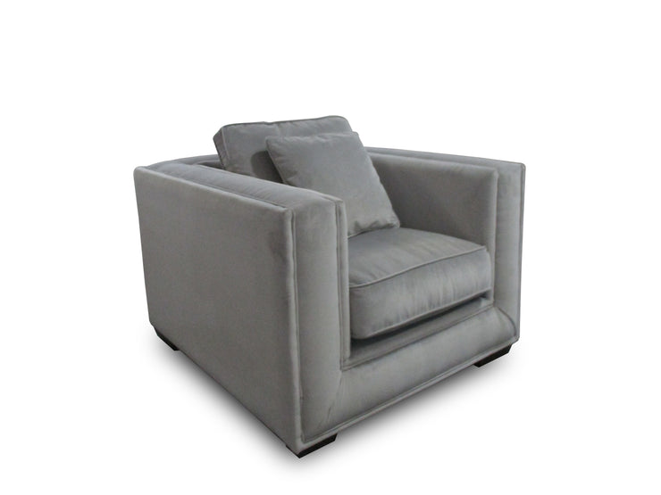 Chestina Grey Velvet Armchair