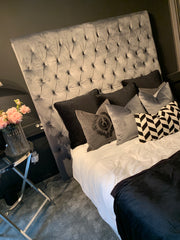 Headboard Classic 150 cm Grå Velour