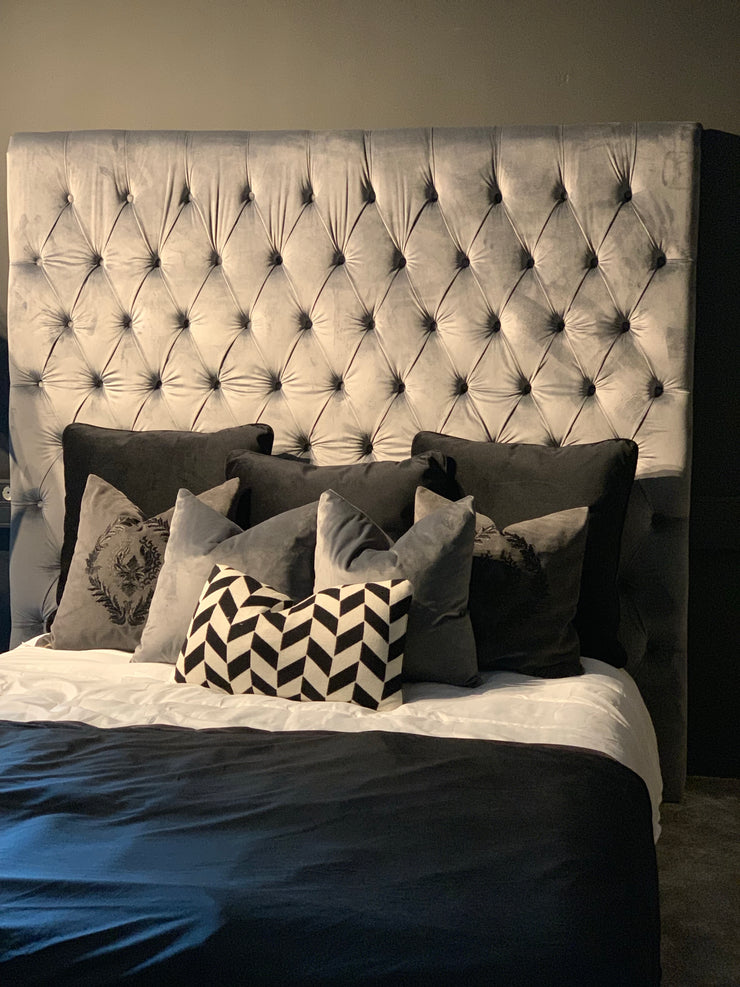 Headboard Classic 150 cm Grå Velour