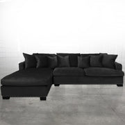 Magnolia Sjeselongsofa  Sort Velour (høyrevendt)