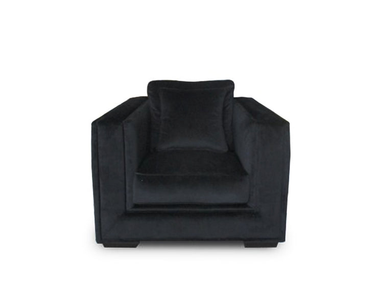 Chestina Black Velvet Armchair